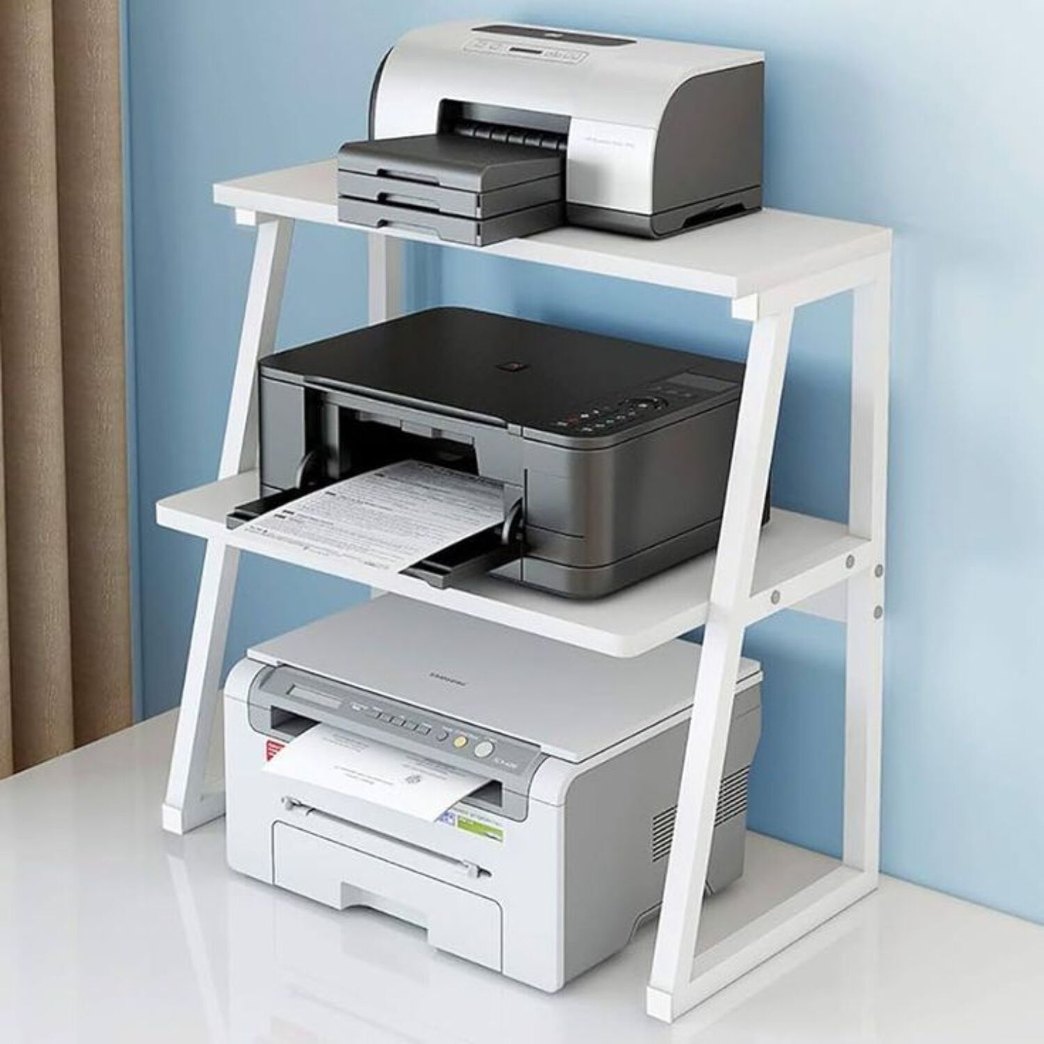 Soporte Para Impresoras 2 Niveles Mdf Blanco image number 4.0