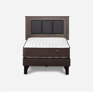 Cama Europea Rosen Ergo T New / 1.5 Plazas / Base Normal  + Respaldo Rachel Gris