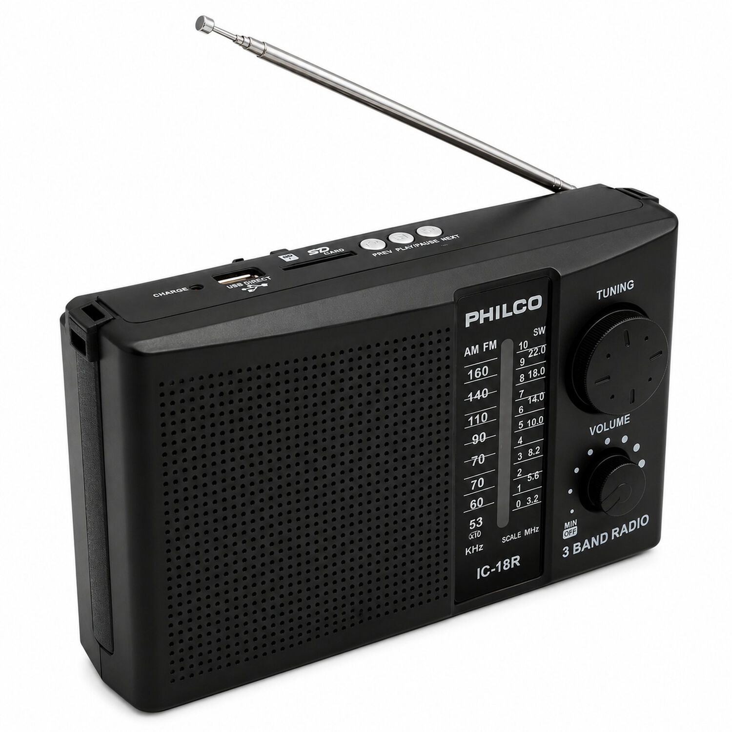 Radio Am / Fm Multibandas Recargable A Pilas Y Corriente 18r image number 0.0