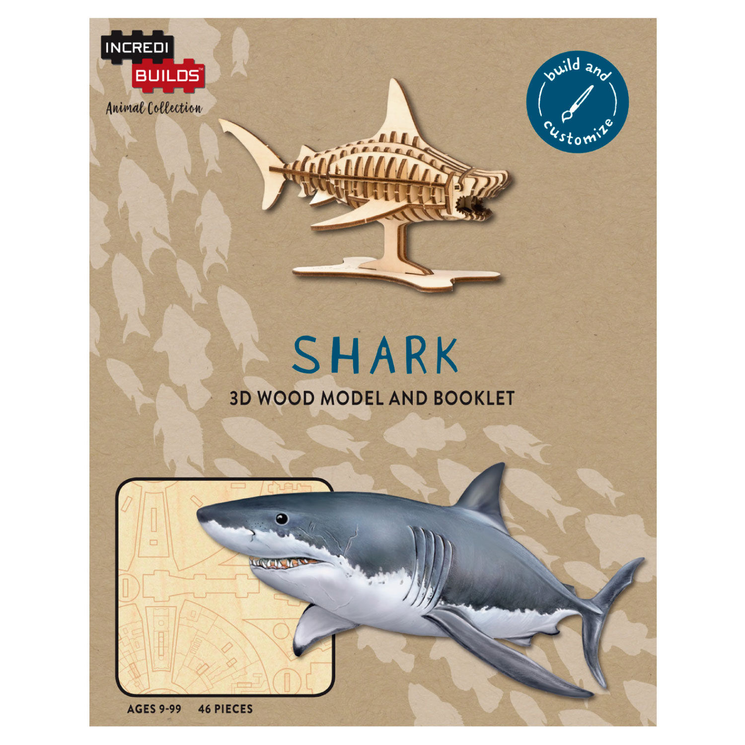 Animal Collection Shark Libro Y Modelo Para Armar 3d-madera image number 0.0