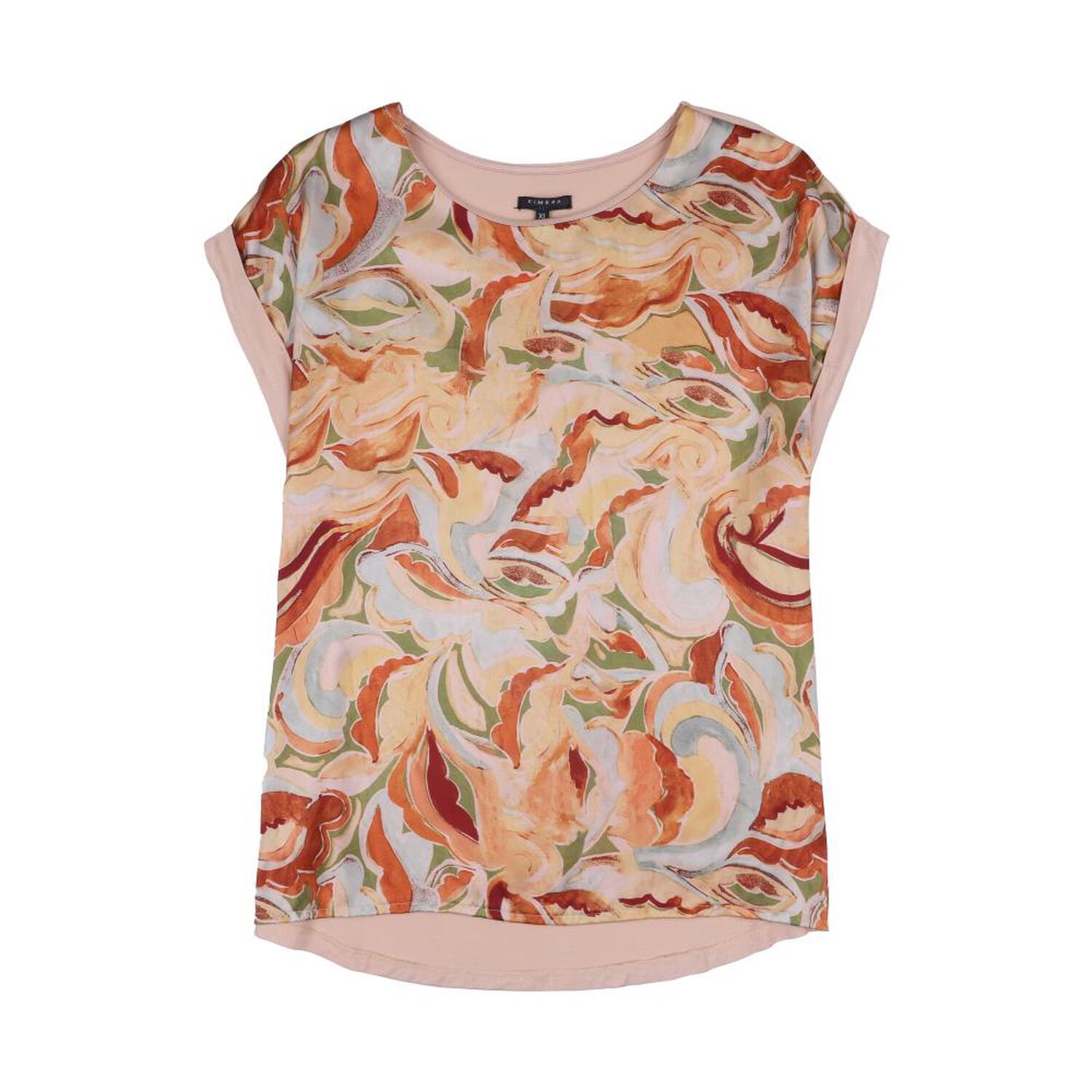 Polera Estampado Frontal Manga Corta Cuello V Mujer Kimera image number 0.0