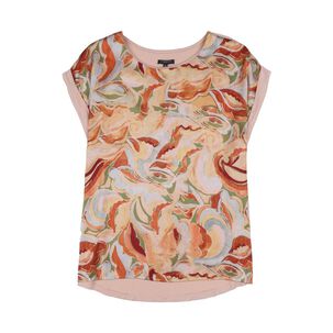 Polera Estampado Frontal Manga Corta Cuello V Mujer Kimera