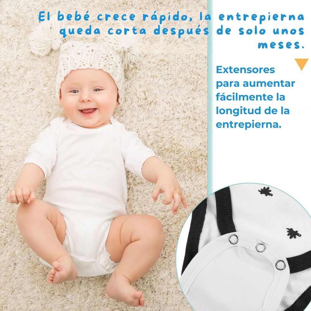 Pack 5 Unidades Extensor Body Bebé +pack 5 Bodys Manga Corta Algodón Niña Rosa Floreado image number 4.0