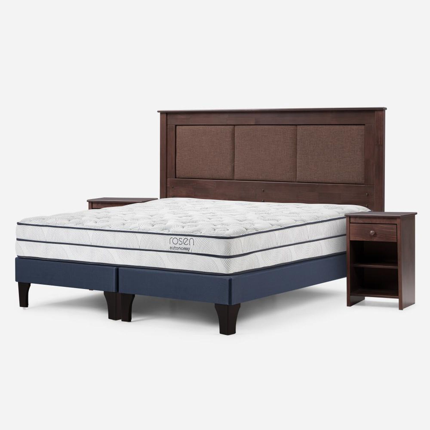 Cama Europea Rosen Autonomy Sky / King / Base Dividida + Set De Maderas Rachel image number 1.0