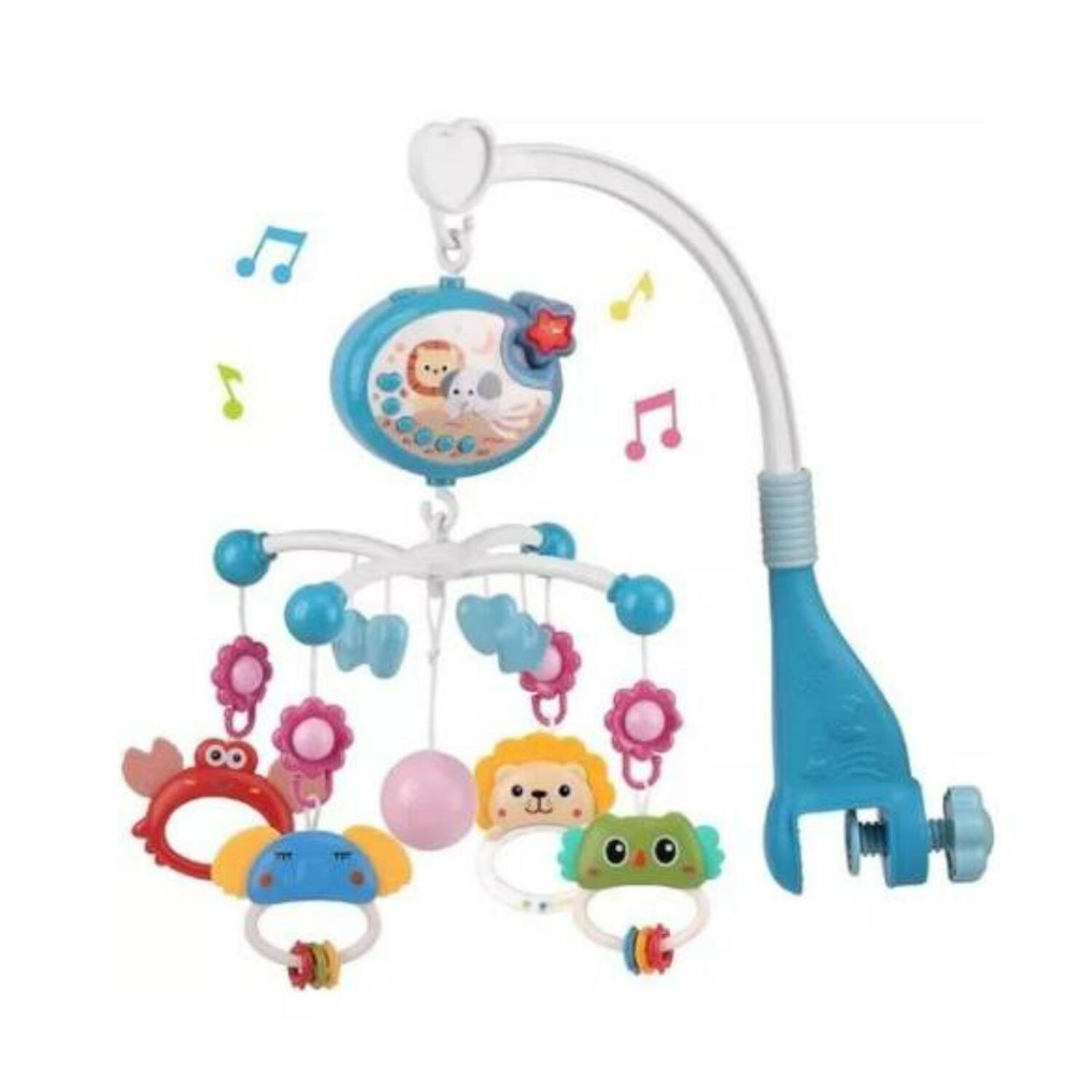 Juguete Movil Sonajero Infantil Con Luz Y Sonido Animales Azul image number 0.0