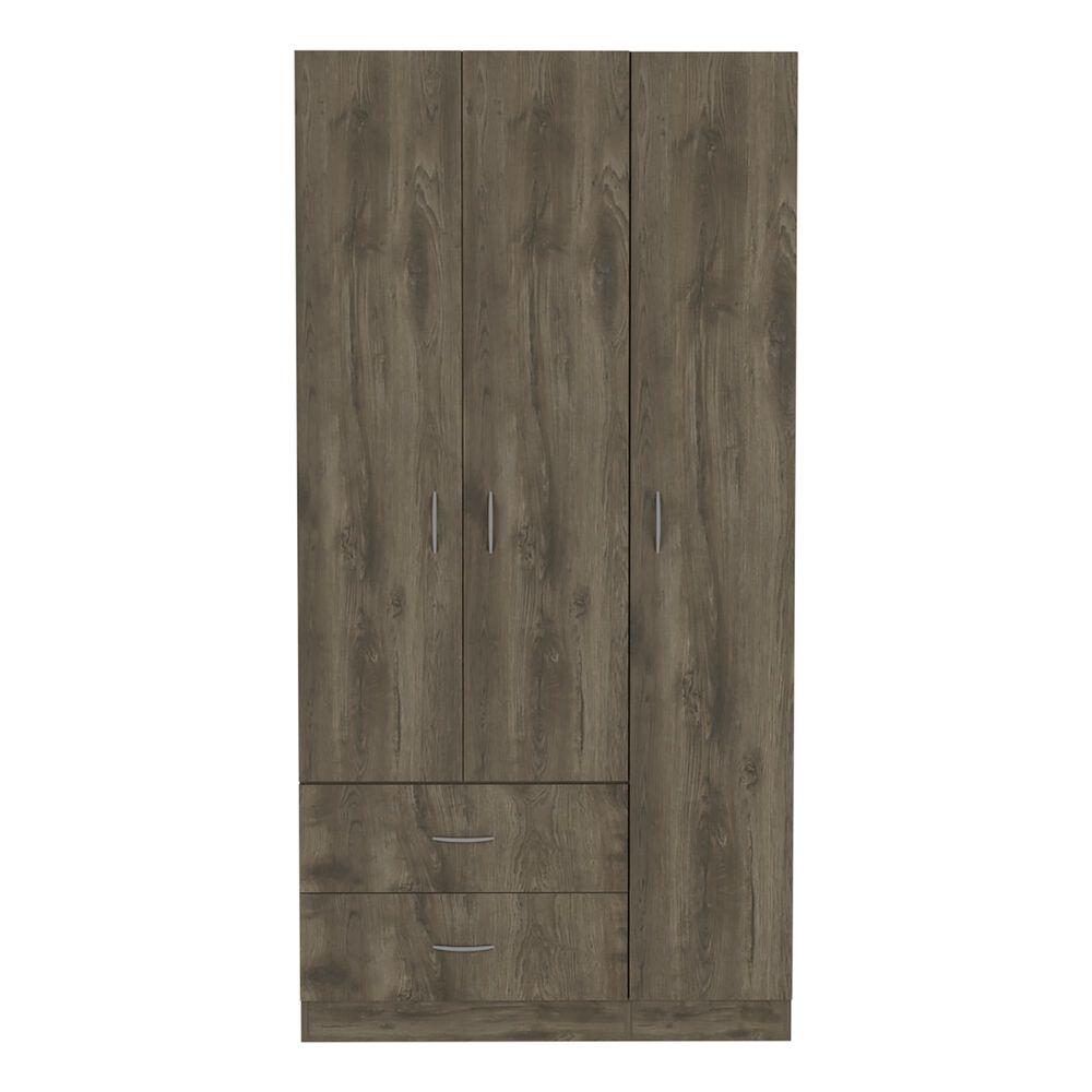 Closet 3 Puertas 2 Cajones Caf&eacute; Oscuro 180x90x47 Cm image number 3.0