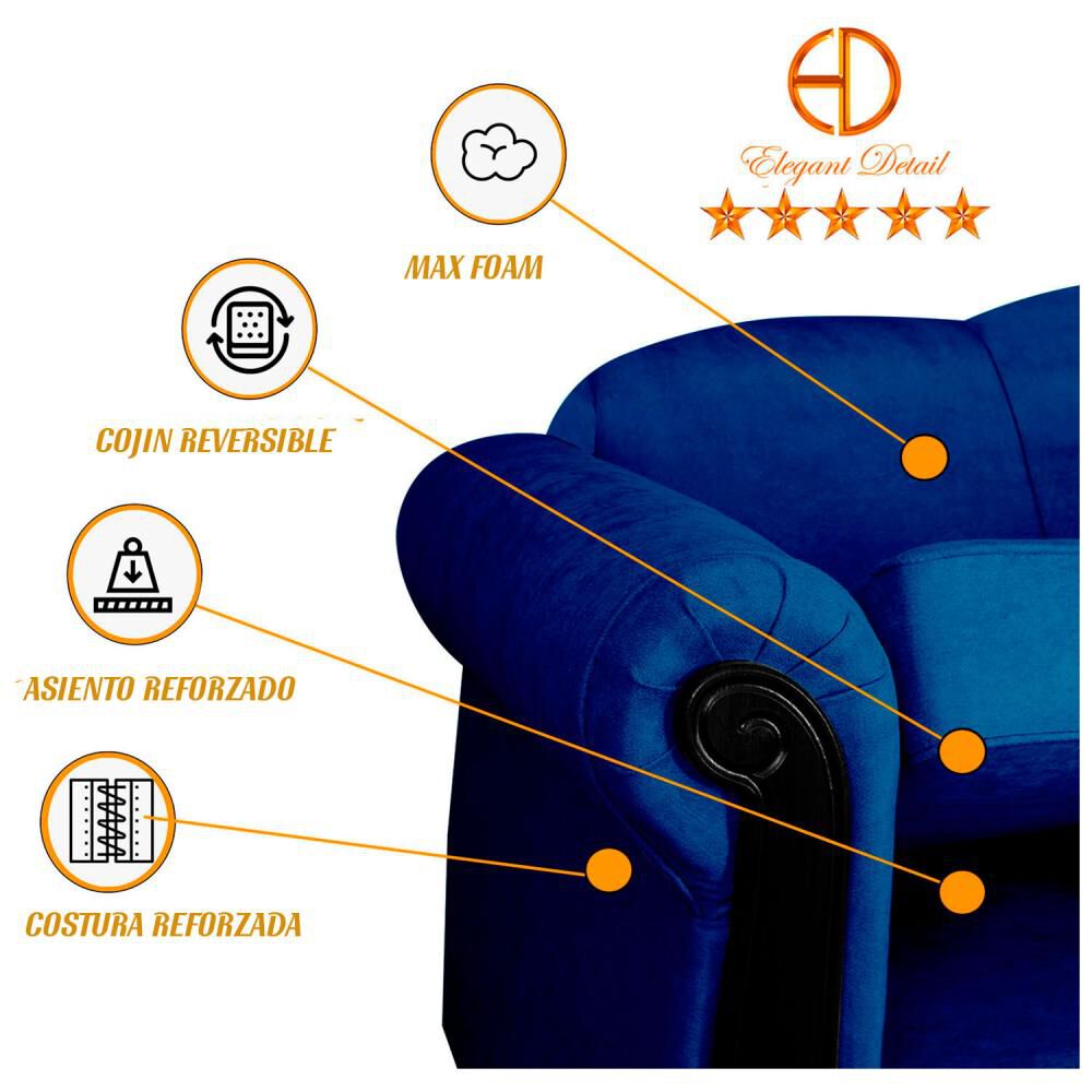 Juego De Living Elegant Detail Michigan 3c+ Sitiales / 5 Cuerpos image number 2.0