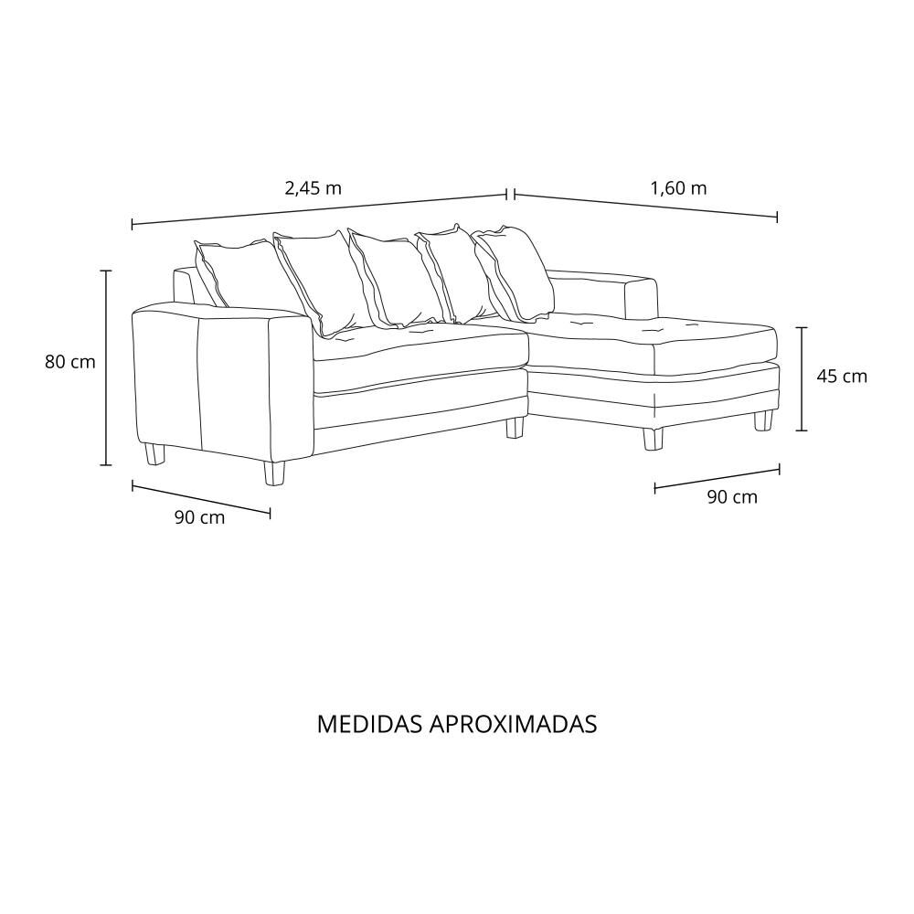Sof&aacute; Seccional Derecho Living Factory Milan / 4 Cuerpos image number 7.0