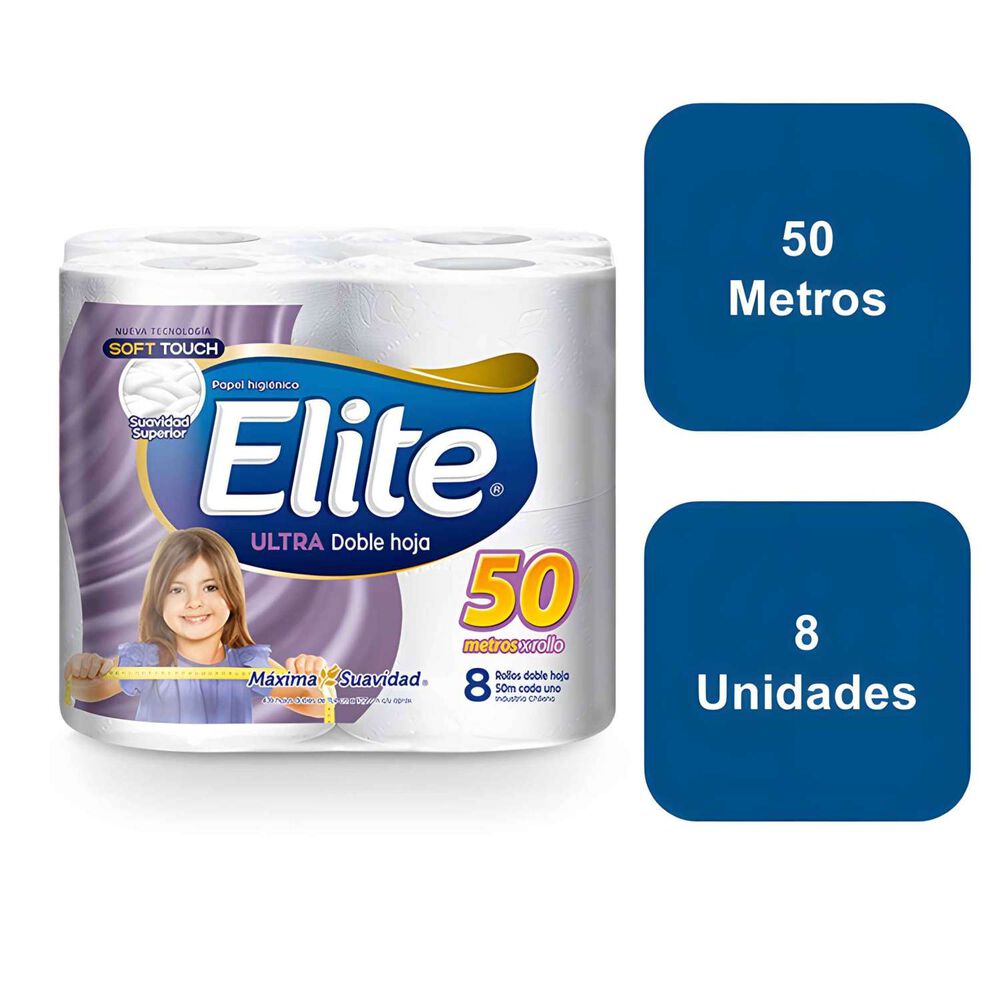 Papel Higiénico Doble Hoja 8x50mts - Elite image number 0.0