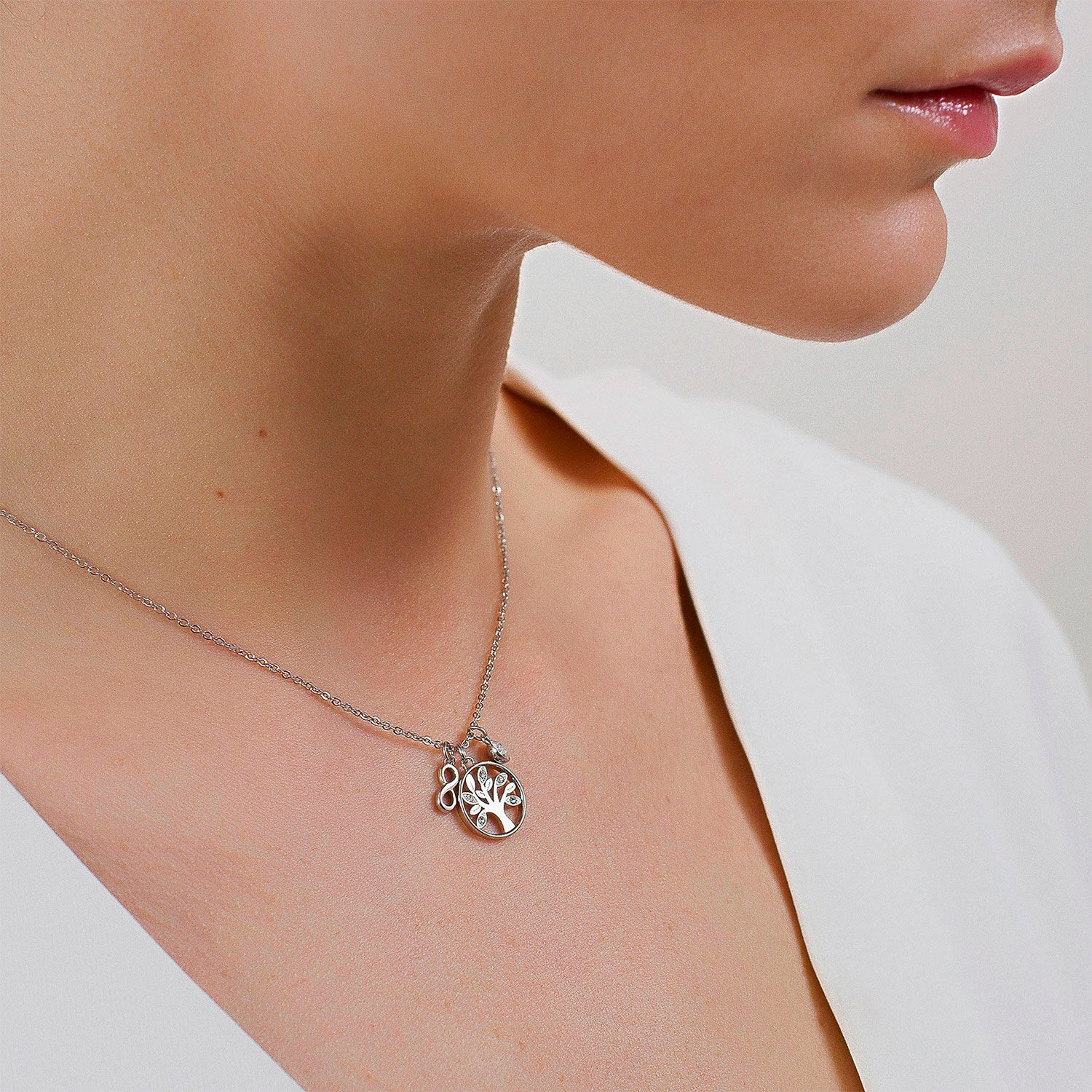 Collar Brosway Bhkl01 Plateado Mujer image number 1.0