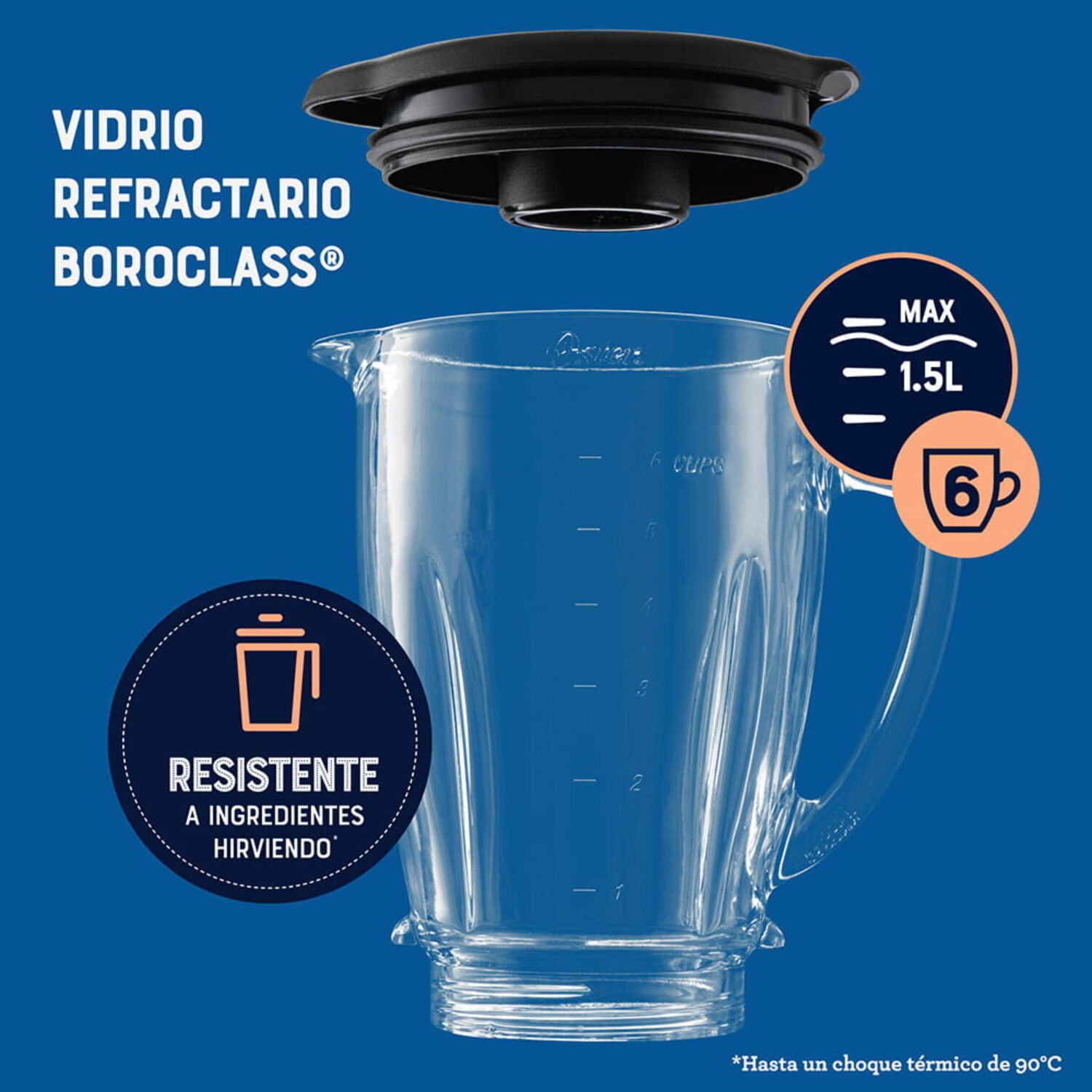 Licuadora Oster 2 Velocidades M&aacute;s Pulso Y Vaso De Vidrio Blstkagbpb image number 4.0