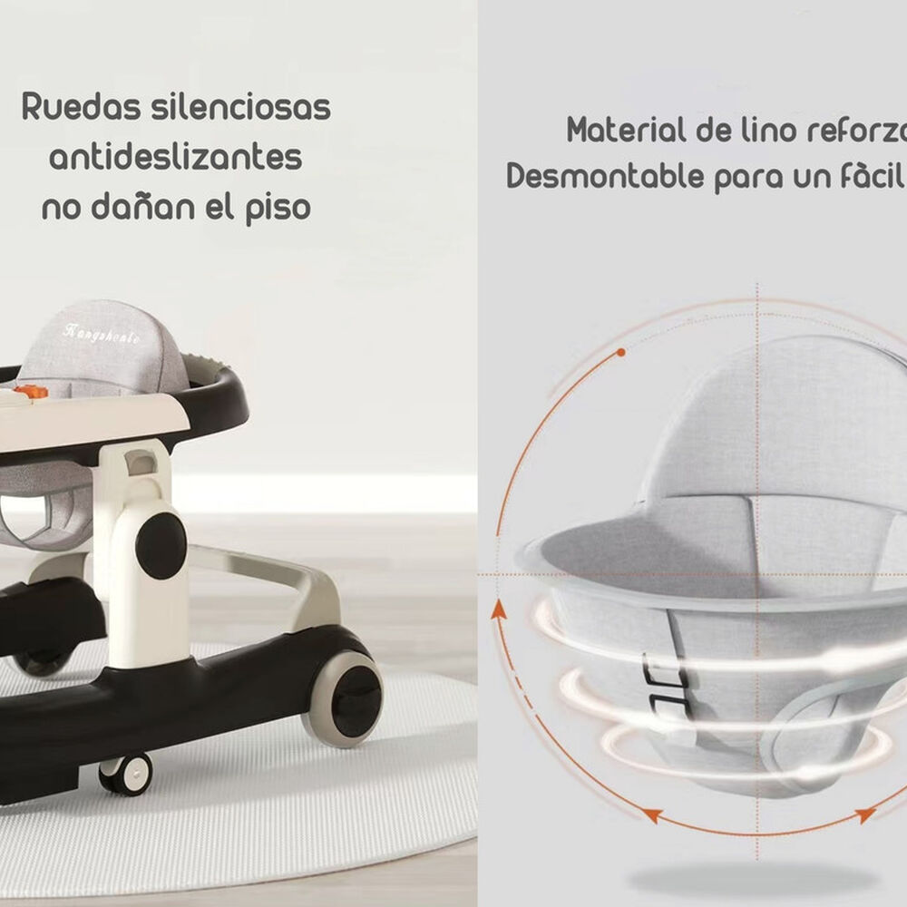 Andador Con Apoya Pies Y Más Accesorios Lubabycas Gris image number 5.0