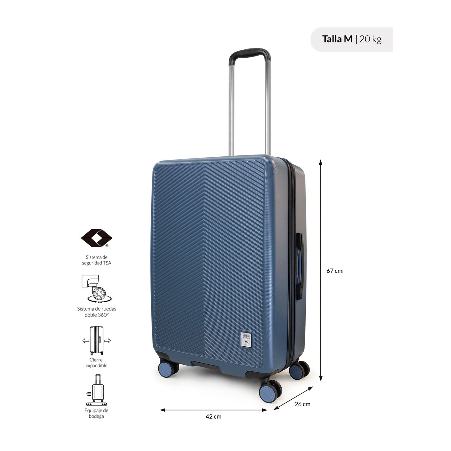 Pack 2 Maletas Cabina S 10k + M 20k Marsella Azul Penguin image number 2.0