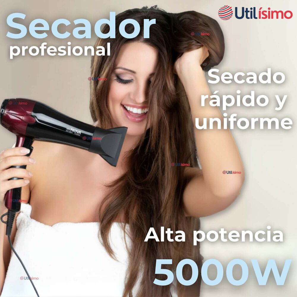Secador De Pelo Alta Potencia Profesional 5000w Cabello Peluquer&iacute;a Rojo image number 2.0