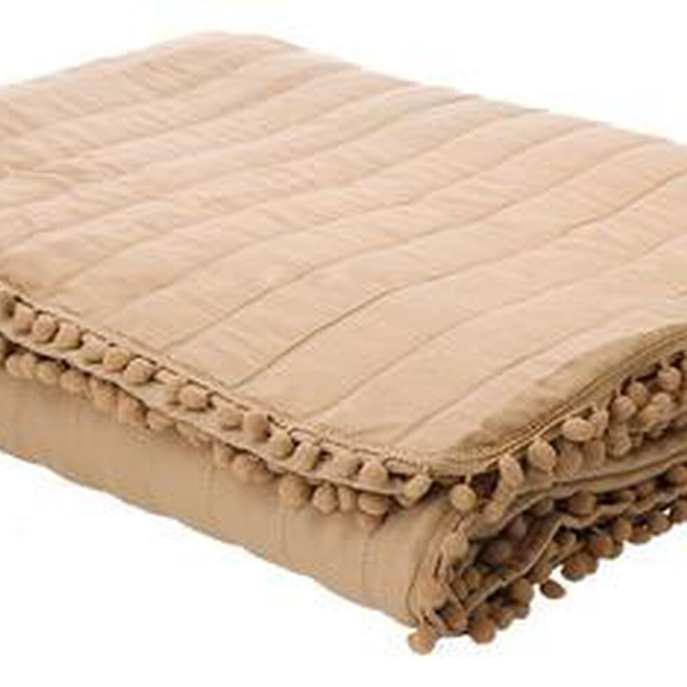 Quilt Andes Pom Pom Taupe 1.5 Plazas image number 5.0