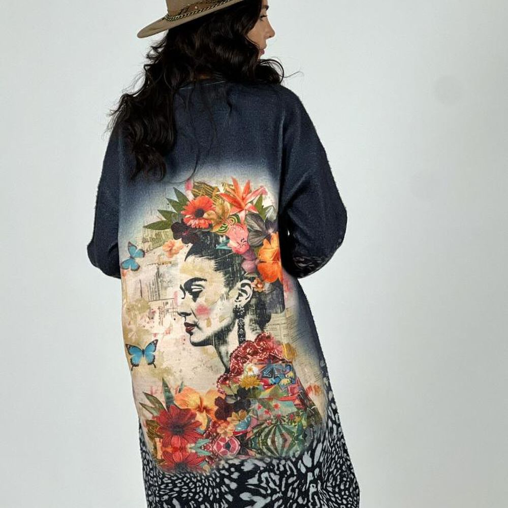 Vestido Lanilla Estampado Frida Kahlo image number 8.0