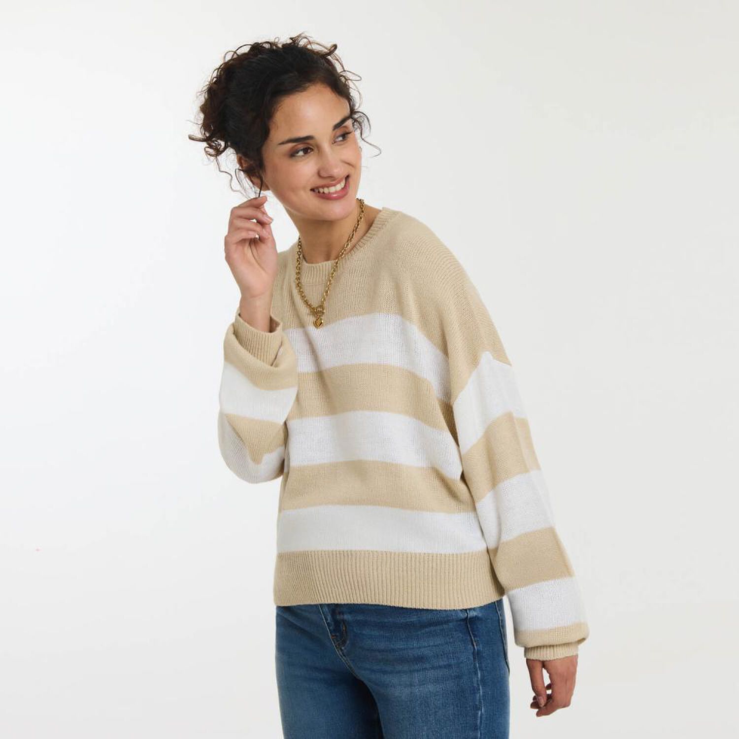 Sweater Rayas Marinero Manga Larga Cuello Reodndo Mujer Freedom image number 2.0