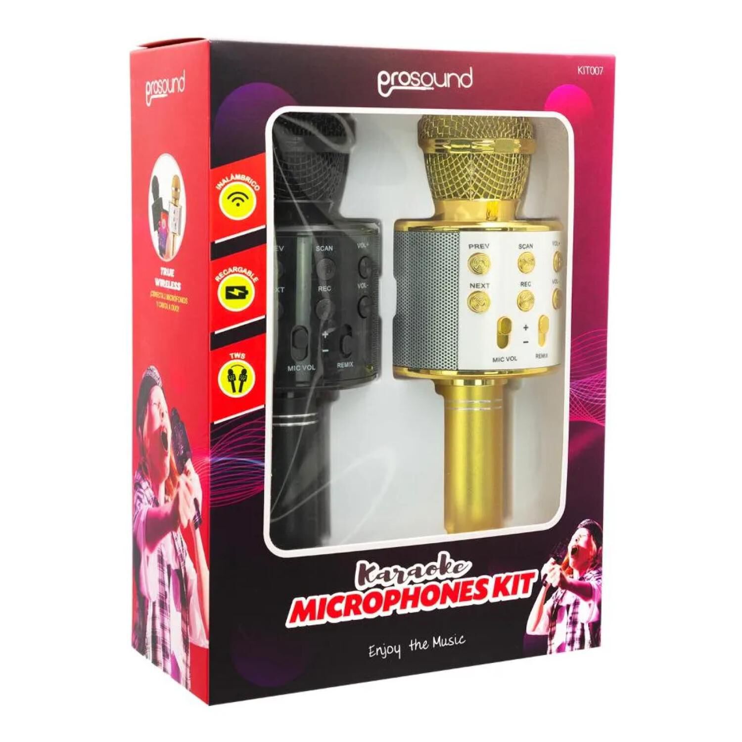 Kit 2 Microfonos Karaoke Tws Bluetooth Usb image number 0.0