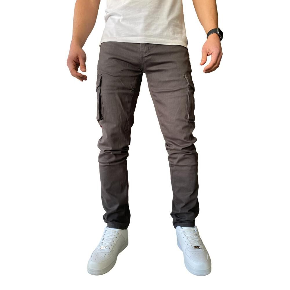 Pantalón Cargo Slim Fit Mosaico Tela Elasticada image number 9.0