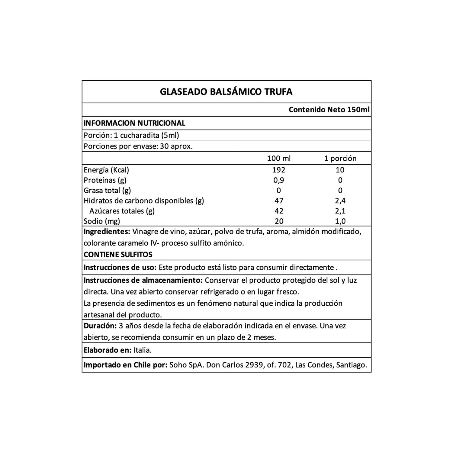 Pr Andrea Milano Vinagre B&aacute;lsamico Glaze Trufa 1 X 150 Ml image number 4.0