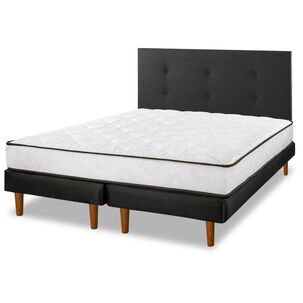 Cama Europea Flex New Simple / 2 Plazas / Base Dividida + Respaldo