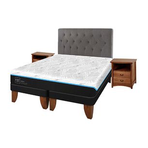 Cama Europea Cic Green Infinity / King / Base Dividida + Set De Maderas