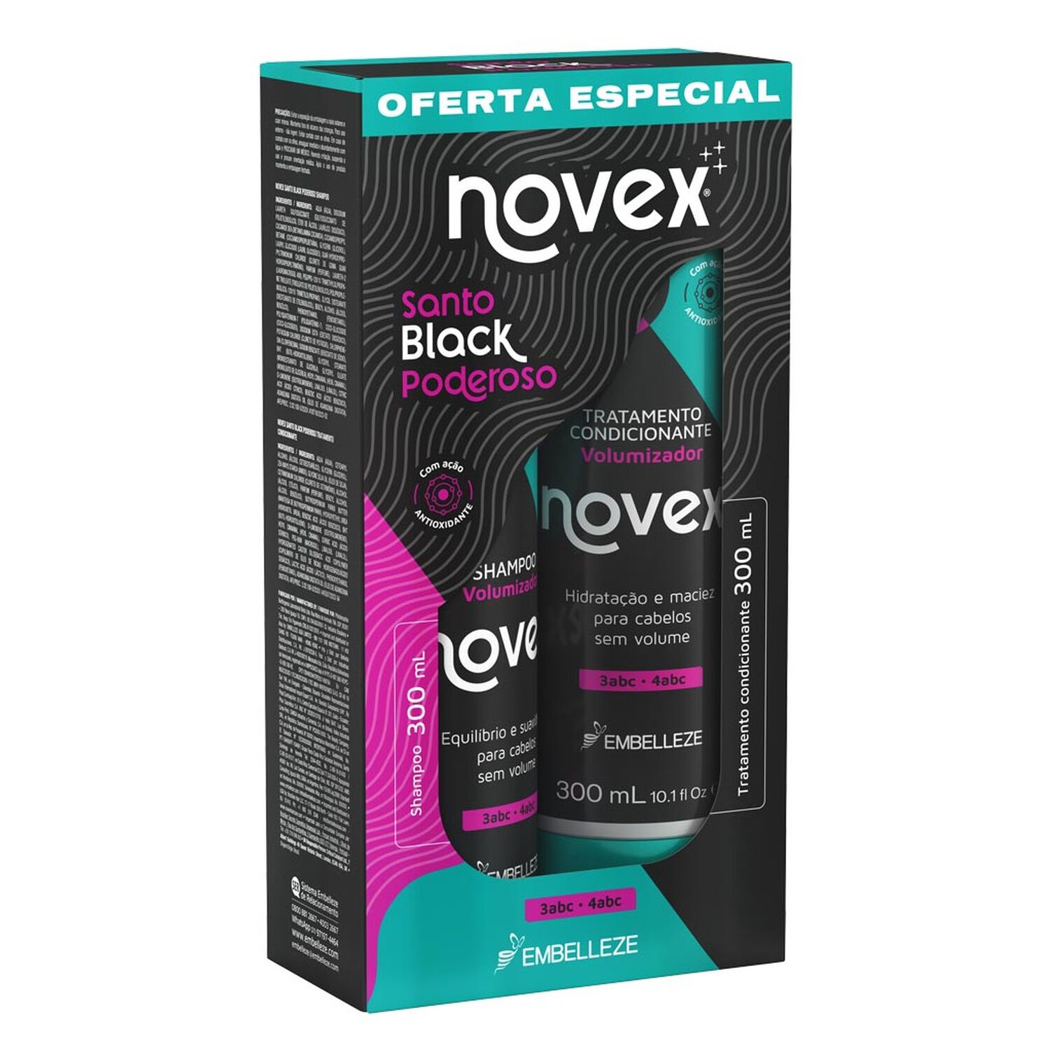 Kit Shampoo Y Acondicionador Santo Black 2x300ml. image number 0.0