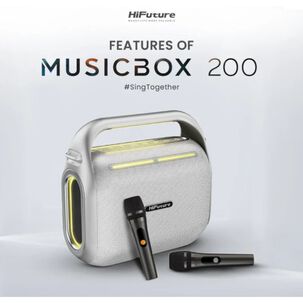 Parlante Karaoke Hifuture Musicbox 200 Ipx7 Silver