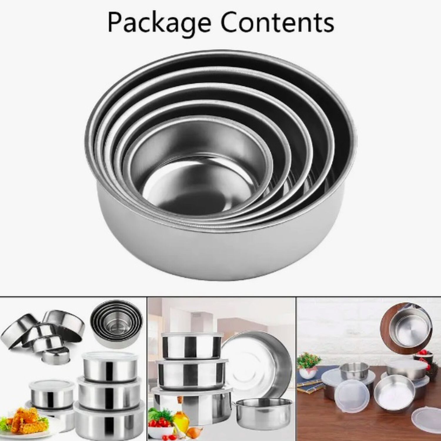 Set 5 Bowls Acero Inoxidable image number 3.0