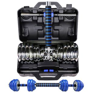 Set Mancuernas De Metal Cromadas 30 Kg Con Barra
