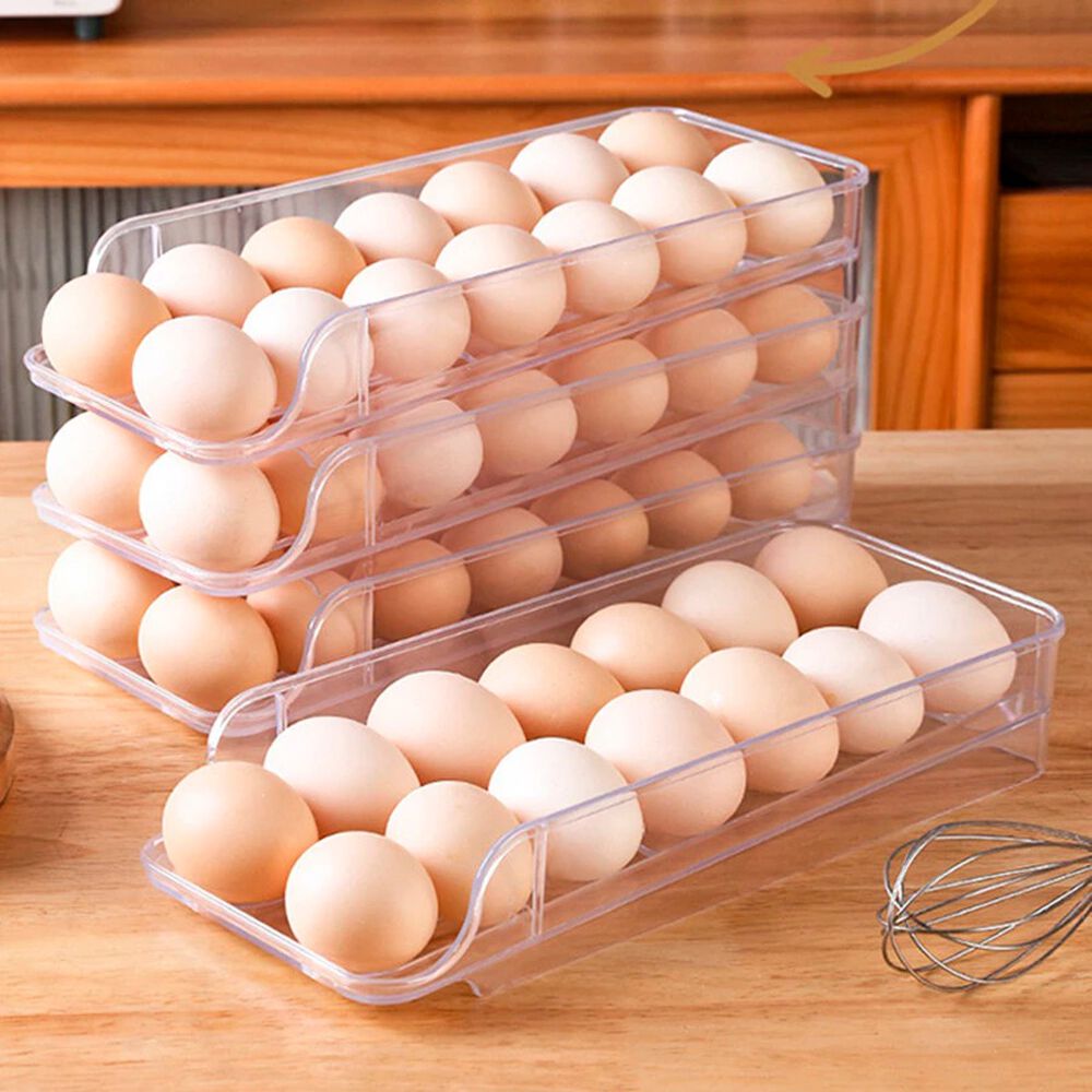 Estante Organizador 28 Huevos Doble Fila De 2 Niveles Para Cocina image number 3.0