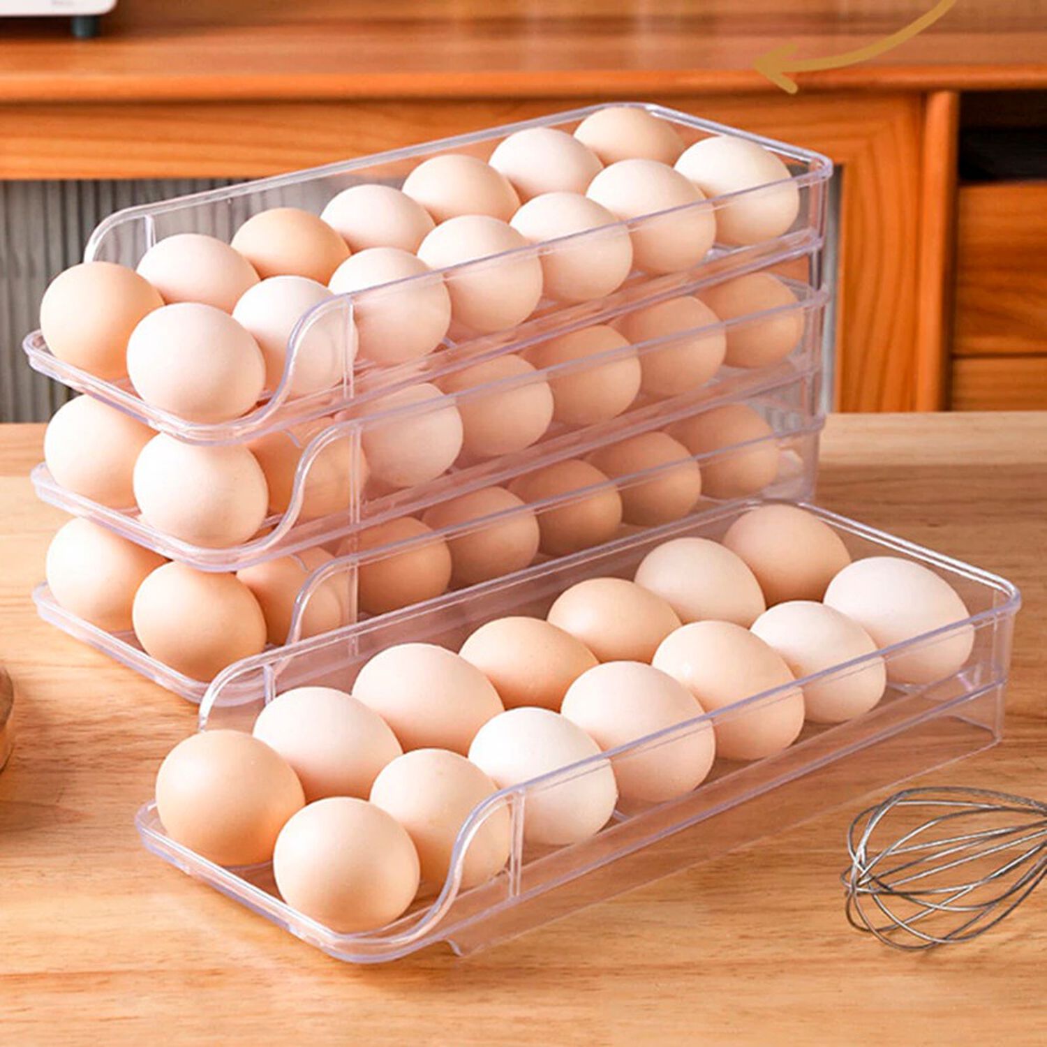 Estante Organizador 28 Huevos Doble Fila De 2 Niveles Para Cocina image number 3.0