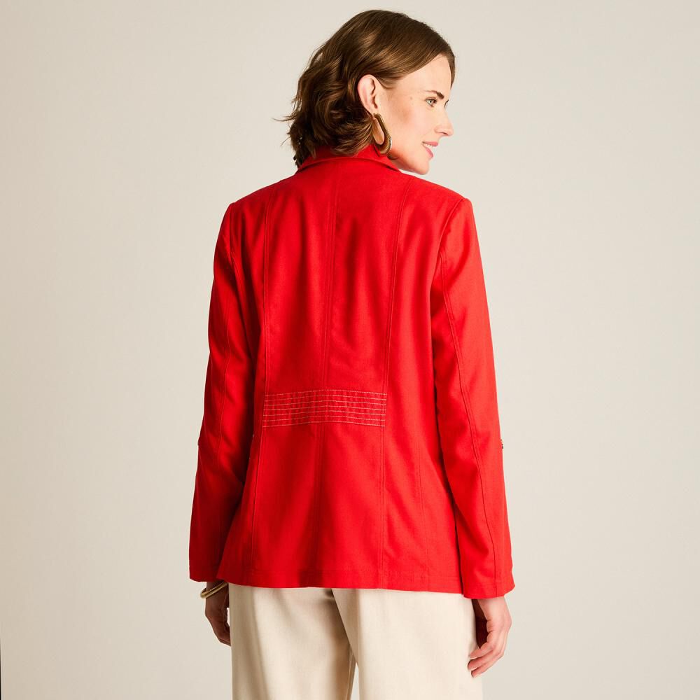Blazer Bolsillos Parche Cuello Solapa Mujer Lorenzo Di Pontti image number 2.0