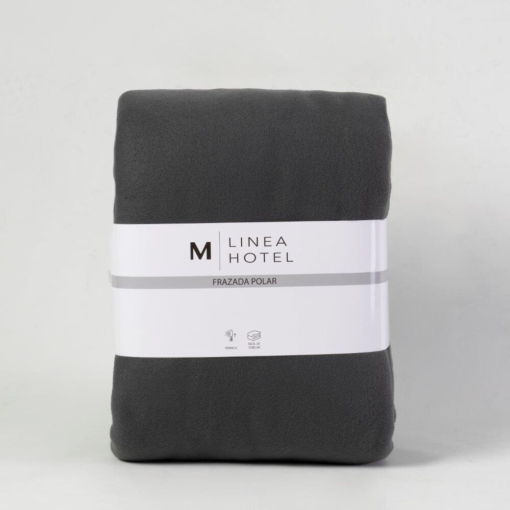 Frazada Polar Borde Satin Linea Hotel King Gris image number 2.0
