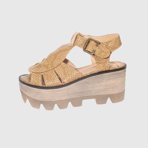 Sandalia Plataforma Beige V&iacute;a Franca Art. 5cp1601cbeige