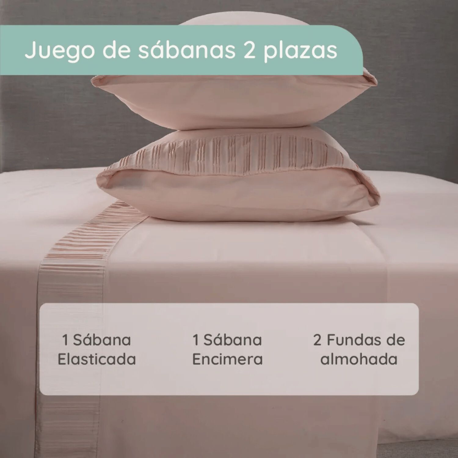 Sabanas 2 Plazas Microfibra 300 Hilos Azul Rosado image number 4.0