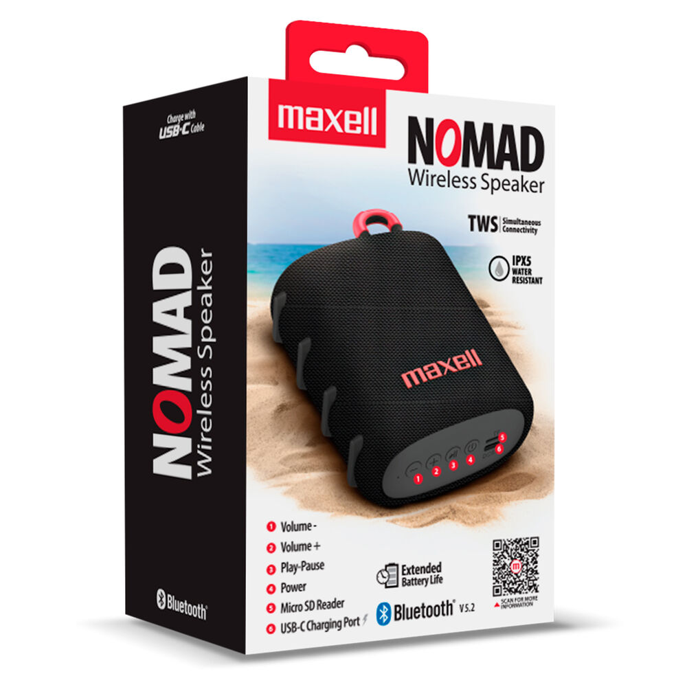 Parlante Portatil Maxell Nomad Bluetooth 5.2 Tws Ipx5 Rms 5w image number 3.0
