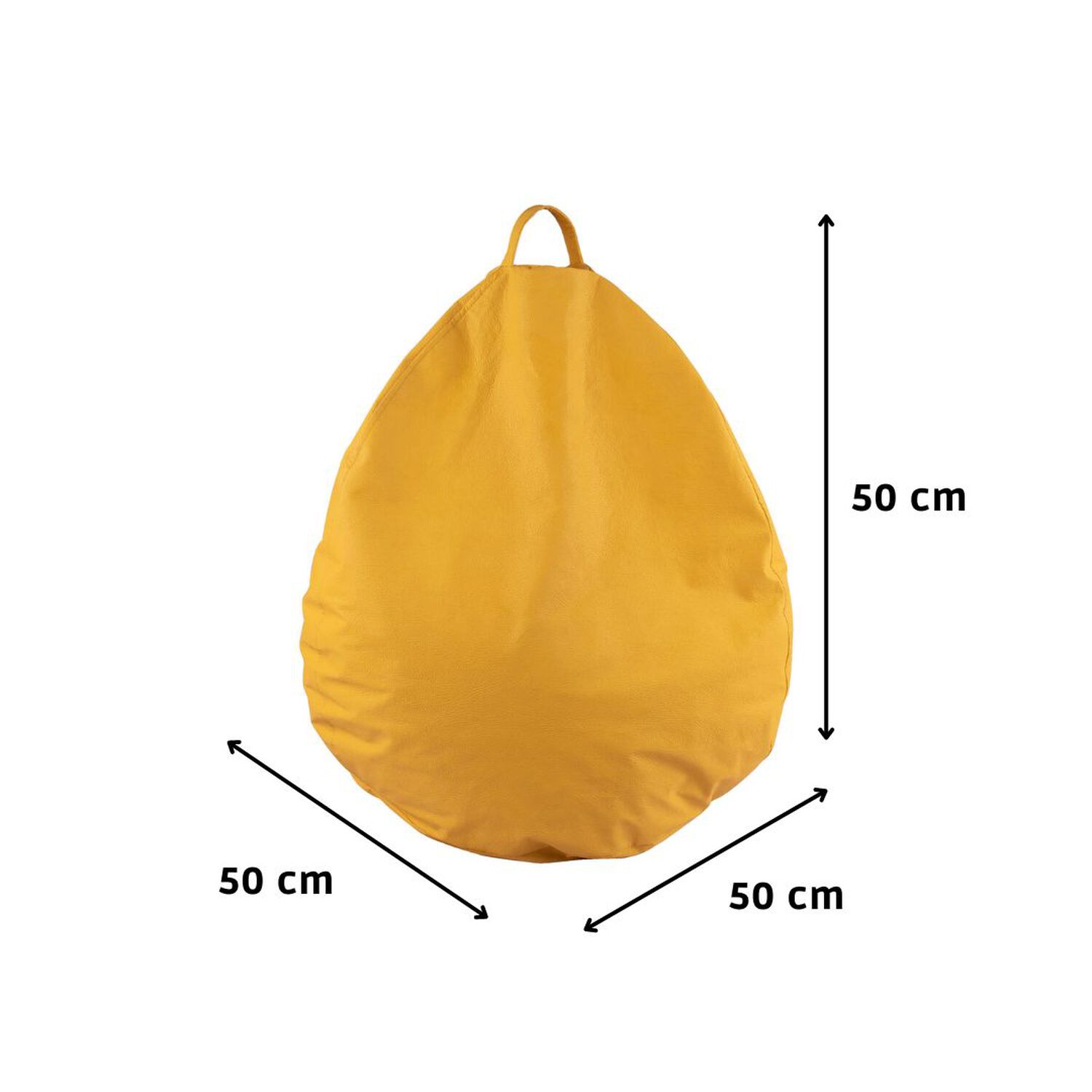 Pouf Pera Infantil Amarilla Eco Cuero 50x50x50 Cm M&aacute;xima Design image number 3.0