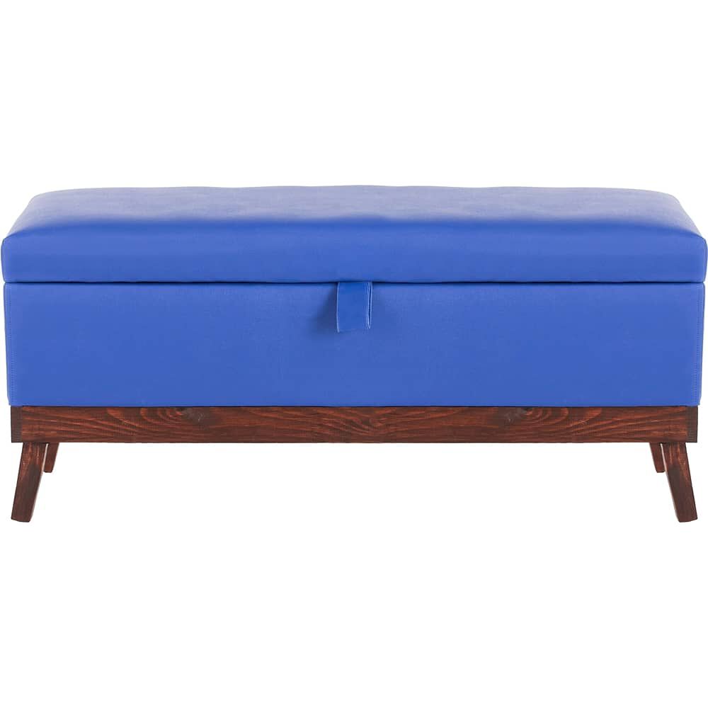 Banqueta Con Ba&uacute;l Incy Azul Eco Cuero 120x40x50 Cm M&aacute;xima Design image number 0.0