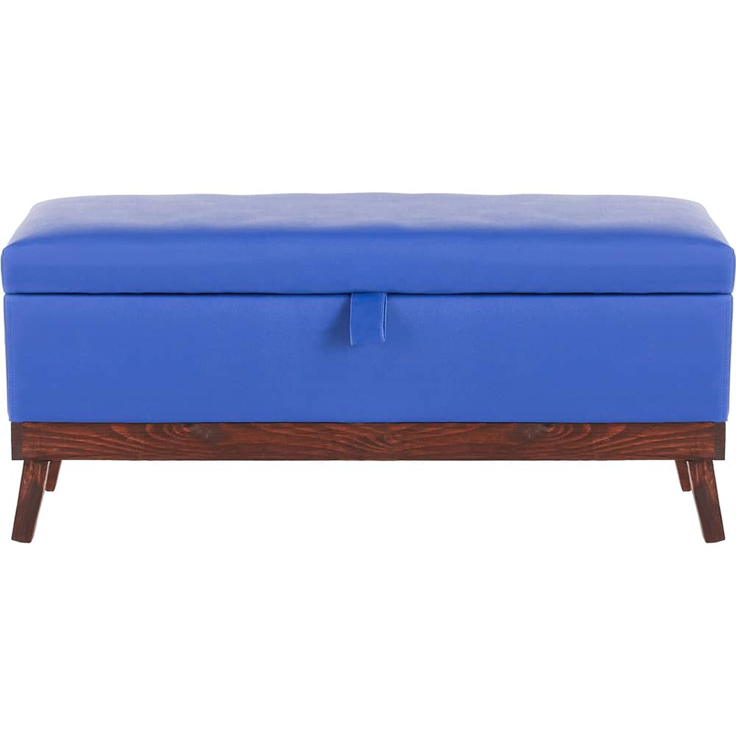 Banqueta Con Ba&uacute;l Incy Azul Eco Cuero 120x40x50 Cm M&aacute;xima Design image number 0.0
