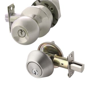 Kit Acceso Llave Igualada Plata: Cerradura Cil&iacute;ndrica Odis 201 + Cerrojo 502