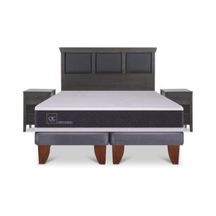 Cama Europea Cic Ortopedic / 2 Plazas / Base Dividida + Set De Maderas