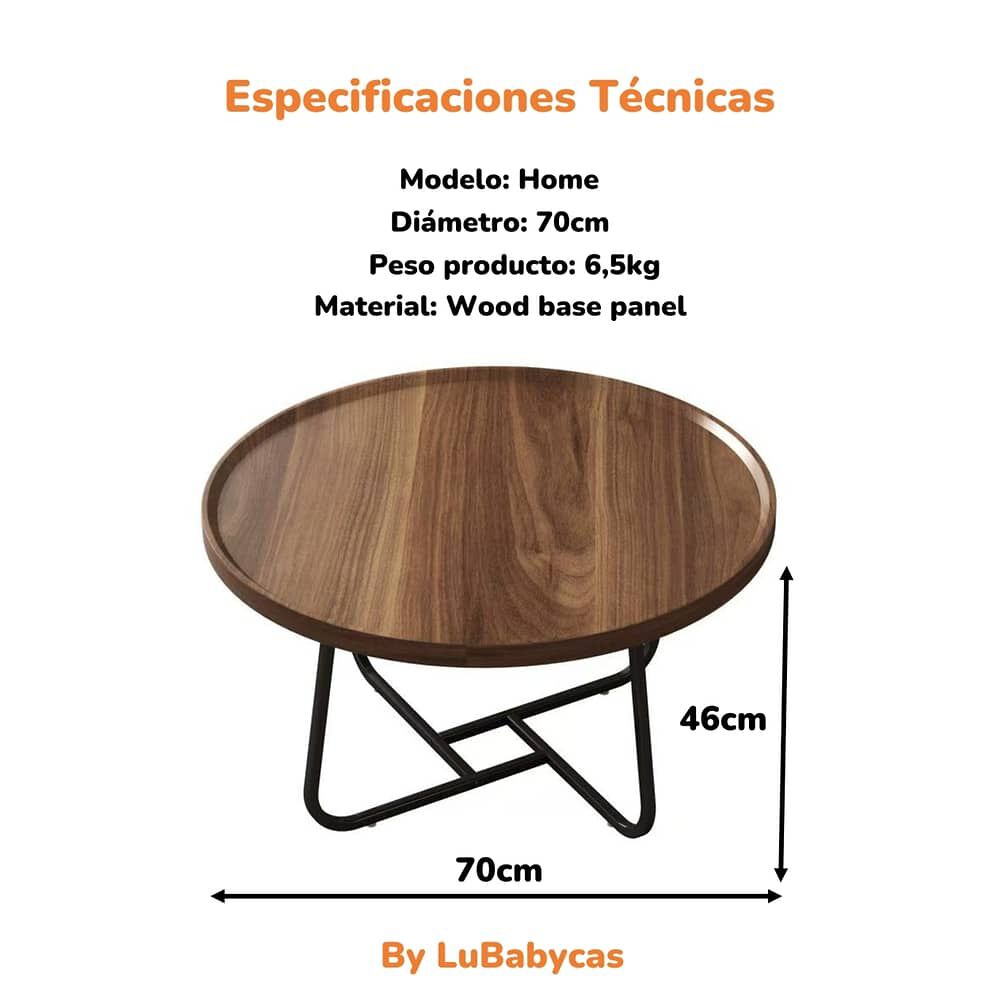 Mesa De Centro Redonda 70cm By Lubabycas image number 3.0