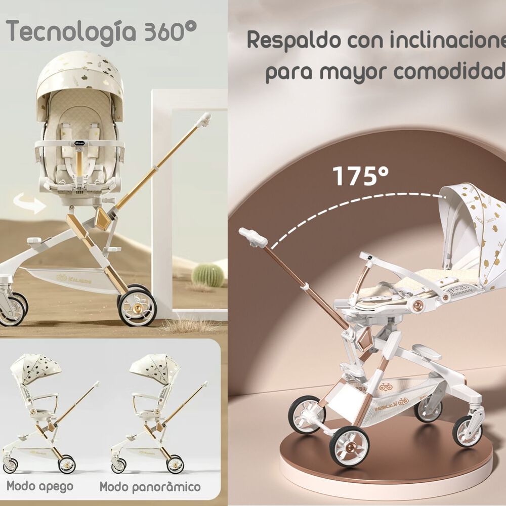 Coche De Paseo 360° Con Mesita Lubabycas Negro image number 7.0