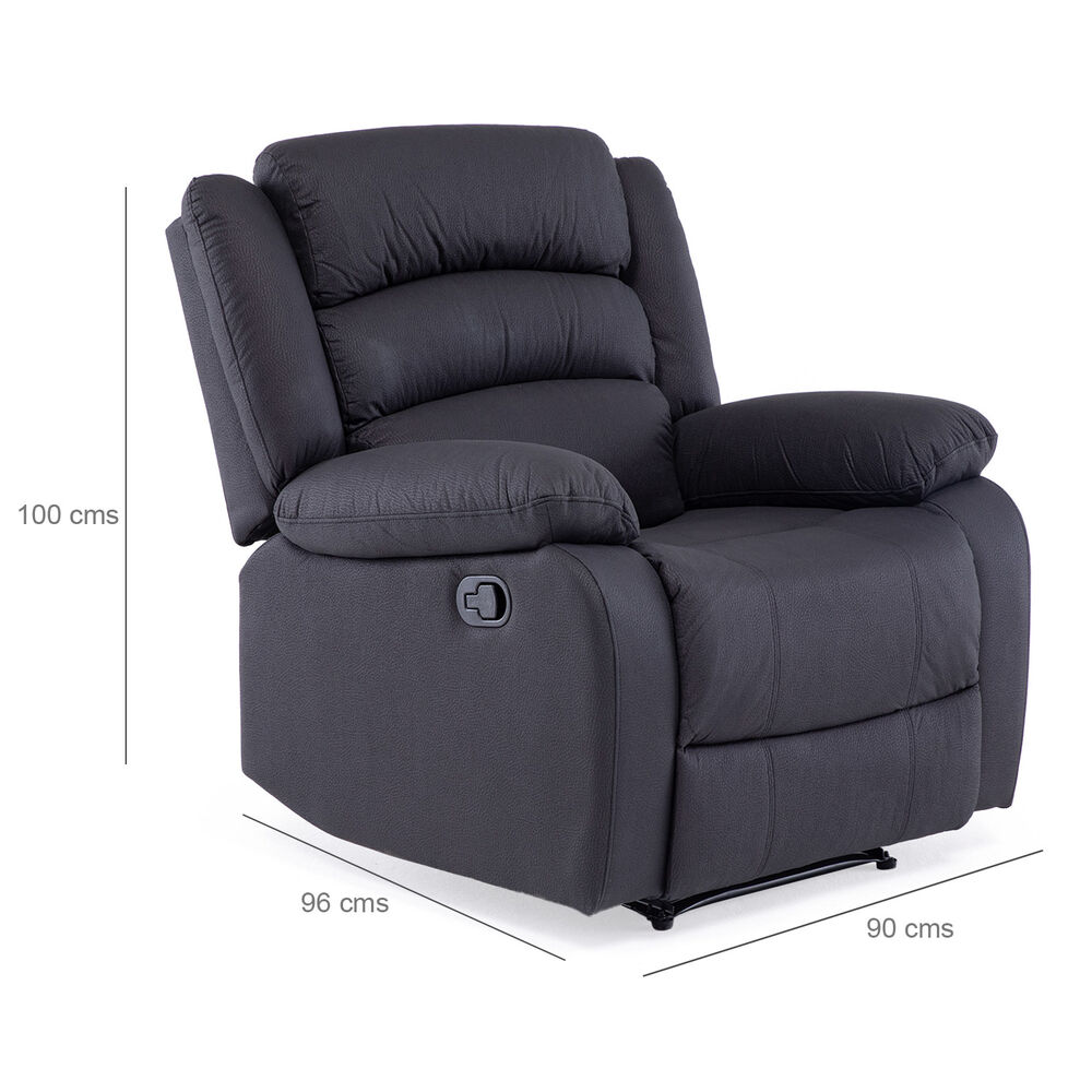 Berger 1 Cuerpo Reclinable Moderno Gris New Praga 8041rff image number 2.0