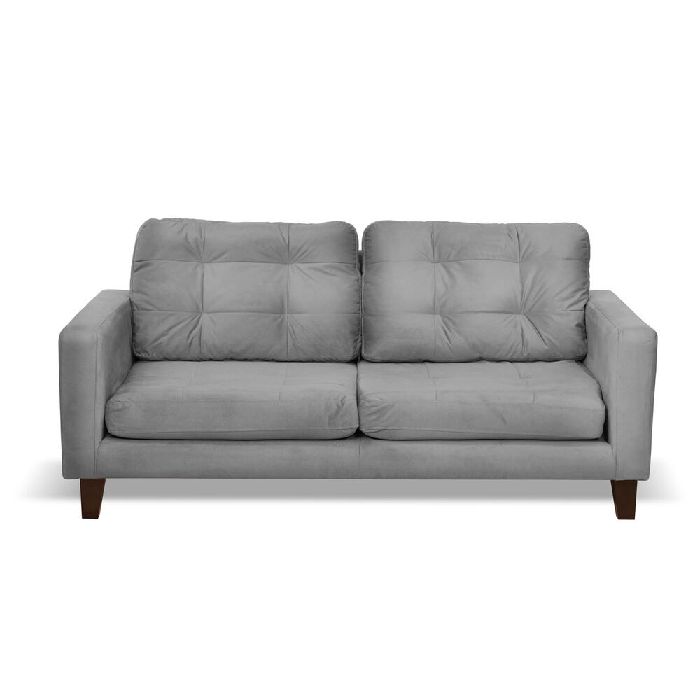 Sofa Napoles 3 Cuerpos Tela Velvet Gris image number 0.0
