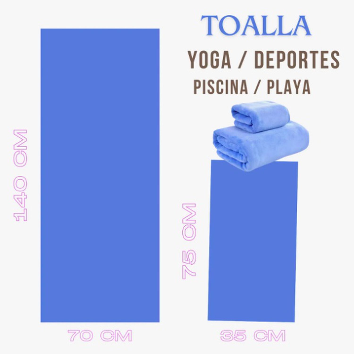 Pack 2 Toallas Microfibra Celeste image number 1.0