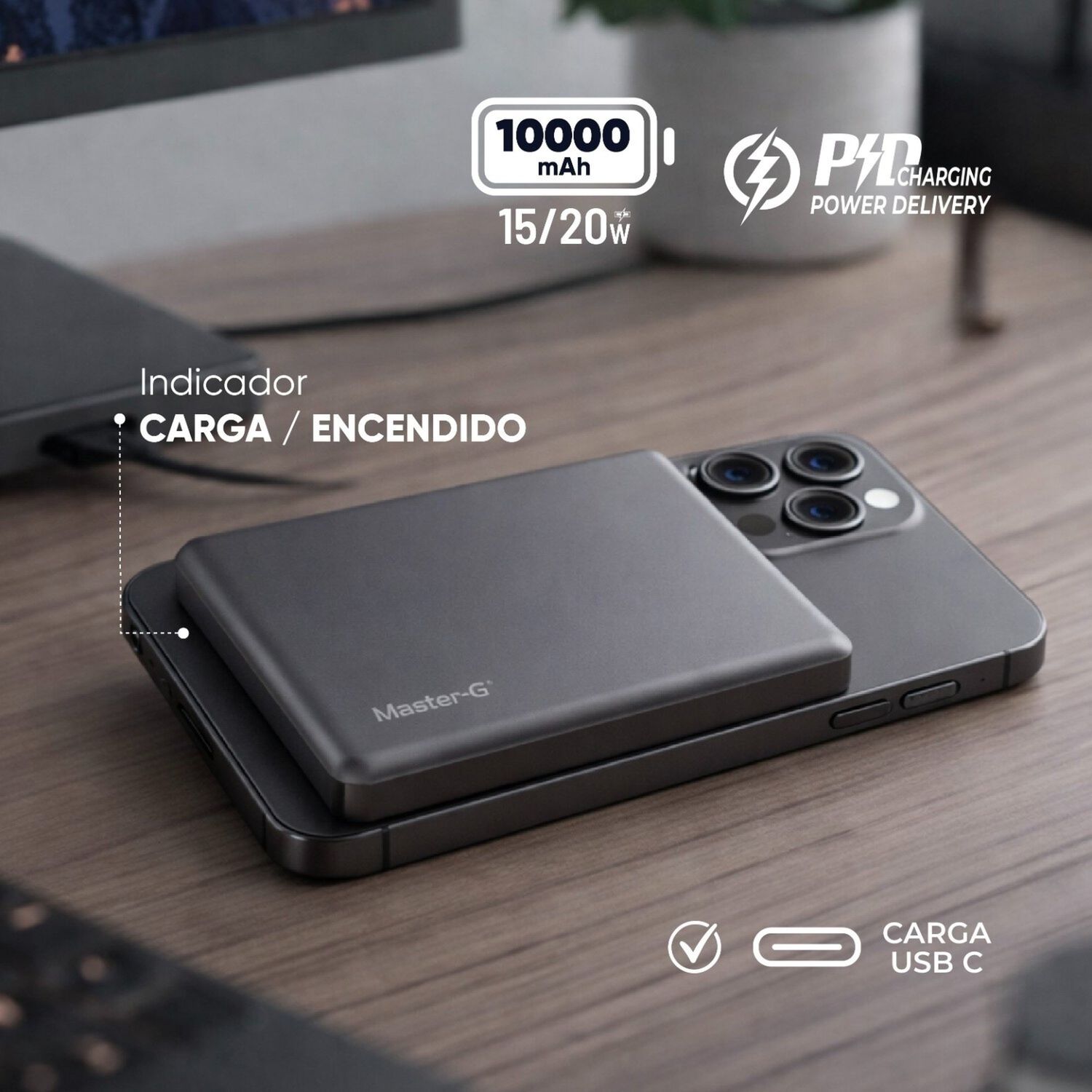 Cargador Inal&aacute;mbrico Magsafe 10.000mah Compatible Con Iphone image number 3.0