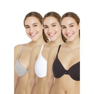 Pack 3x Sosten Soft Algod&oacute;n P350.010-bla Kayser