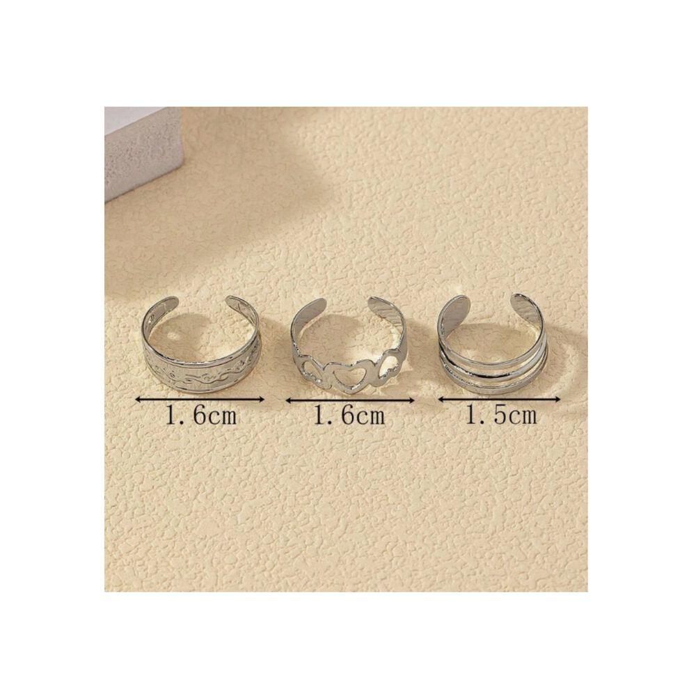 Set 3 Anillos Ajustables De Pies Dedos Dorados image number 3.0